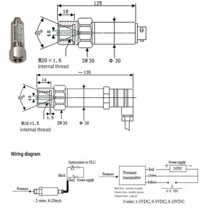 Bộ chuyển đổi áp suất khí quyển 10VDC siêu cao áp 1500MPa 3