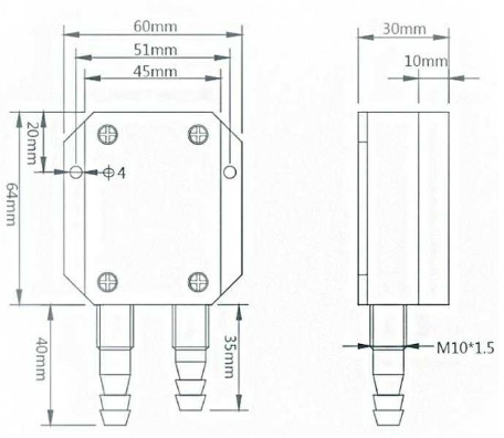 Cảm biến áp suất vi sai 5V 30kpa cho máy nén khí 0